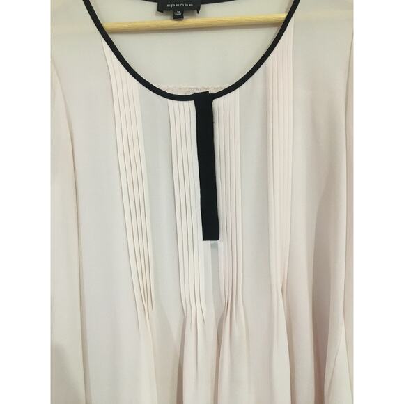 Spense Sheer Pink  Pleated Long Sleeve Blouse Size Medium - Picture 4 of 7